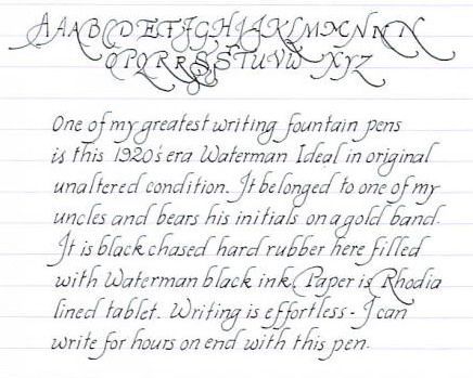 an old fashioned handwriting with cursive writing on lined paper, in black ink