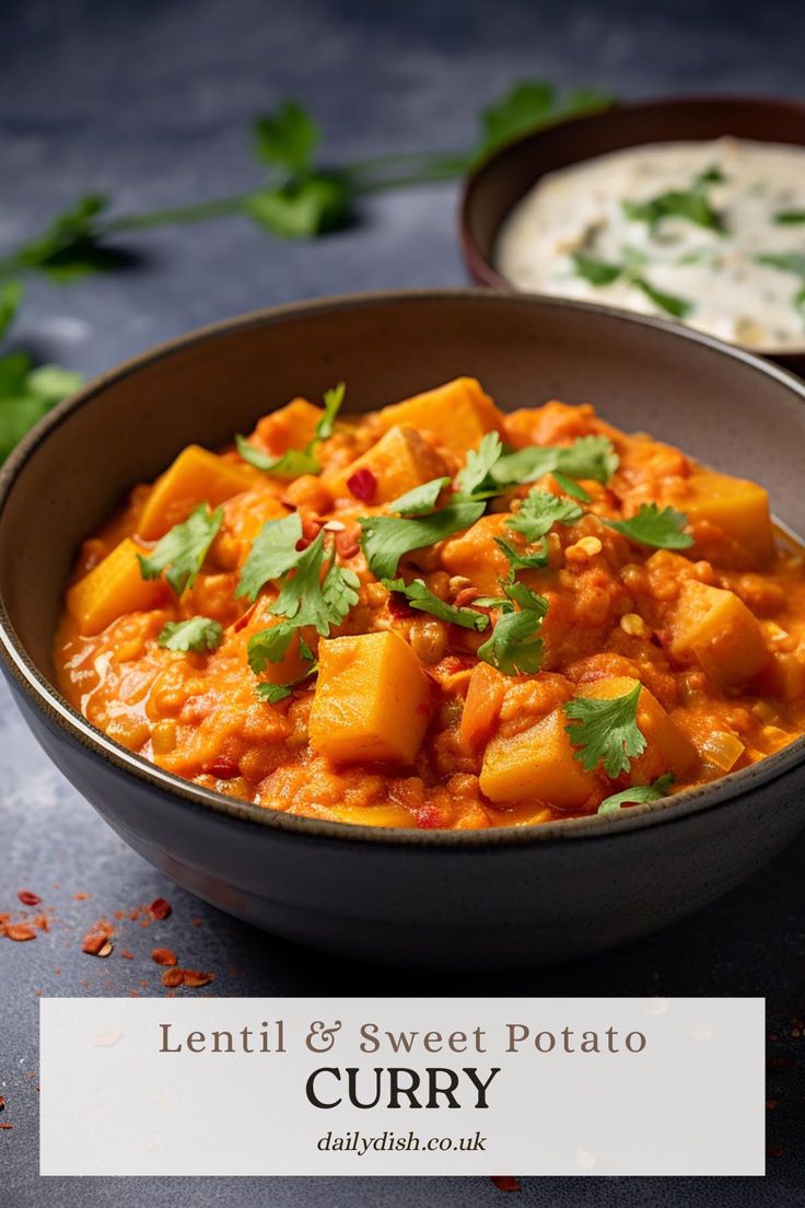 Lentil & Sweet Potato Curry Shabat Dinner, Lentil Sweet Potato Curry, Chickpea Lentil, Lentil Sweet Potato, Sweet Potato Lentil Curry, Potato Chickpea, Lentil Curry Recipes, Chickpea Curry Recipe, Cholesterol Recipes