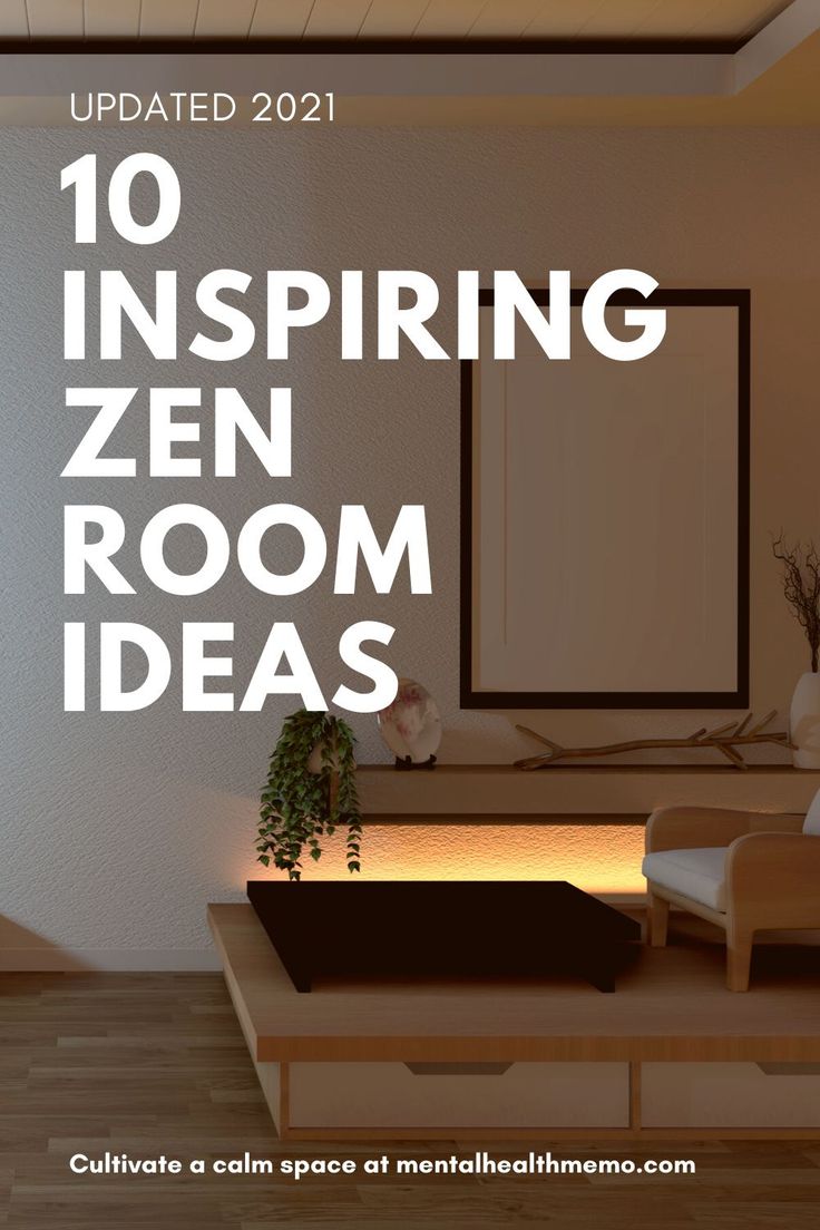 a living room with white walls and wood flooring is featured in an article titled 10 inspring zen room ideas