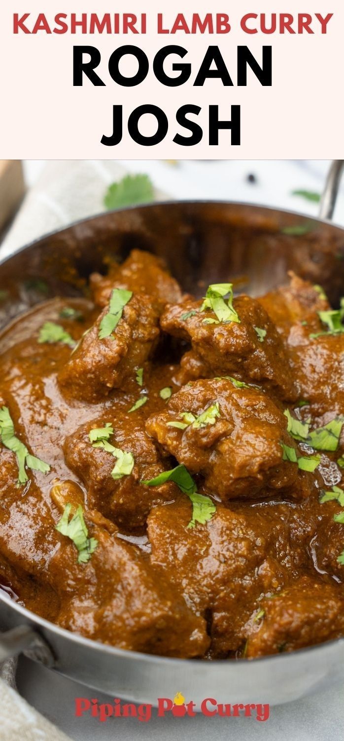 Rogan Josh in a small stainless pot Indian Mutton Recipes, Healthy Pork Chop Recipes, Lamb Curry Recipes, Mutton Curry Recipe, Curry Recipes Easy, Kashmir Valley, Beautiful Valley, Mutton Curry, Rogan Josh