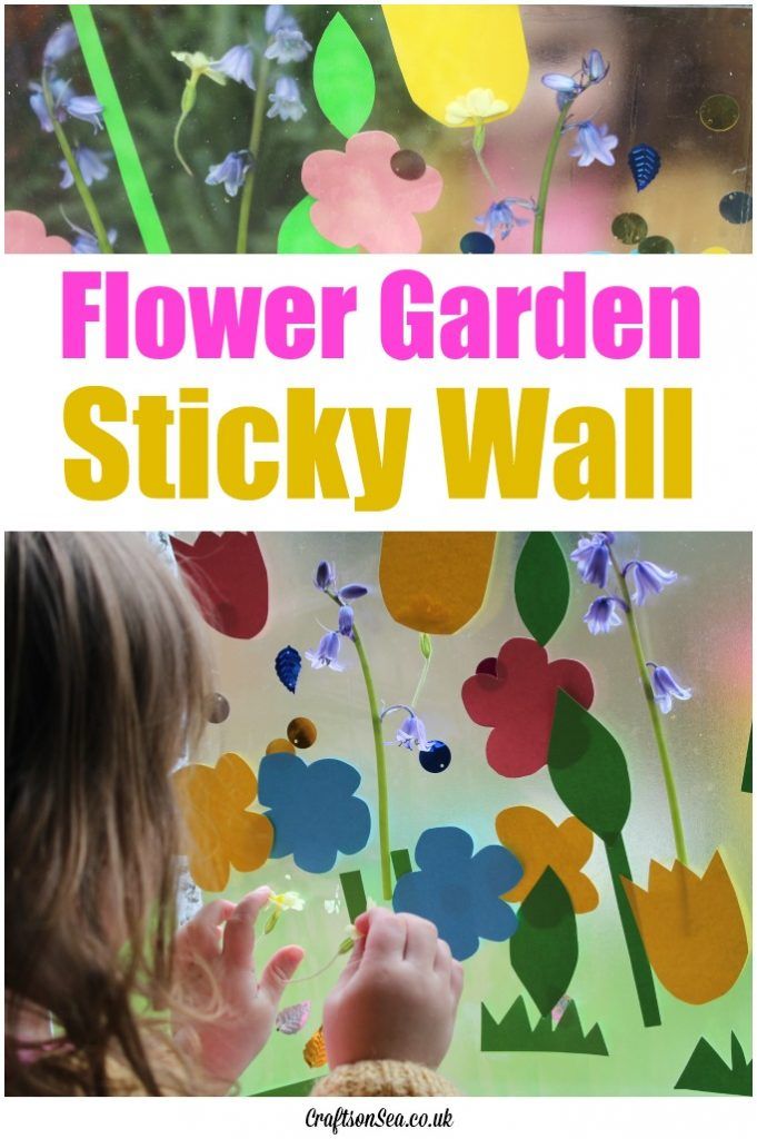 flower garden sticky wall for kids to make