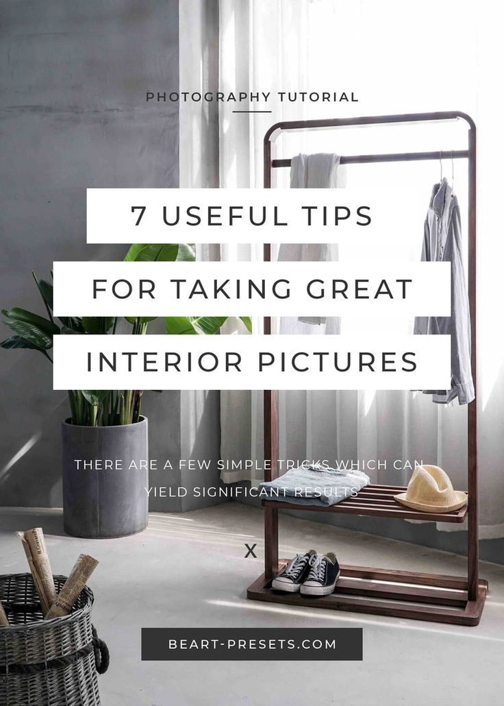 an iron rack with clothes on it and the words 7 useful tips for taking great interior pictures