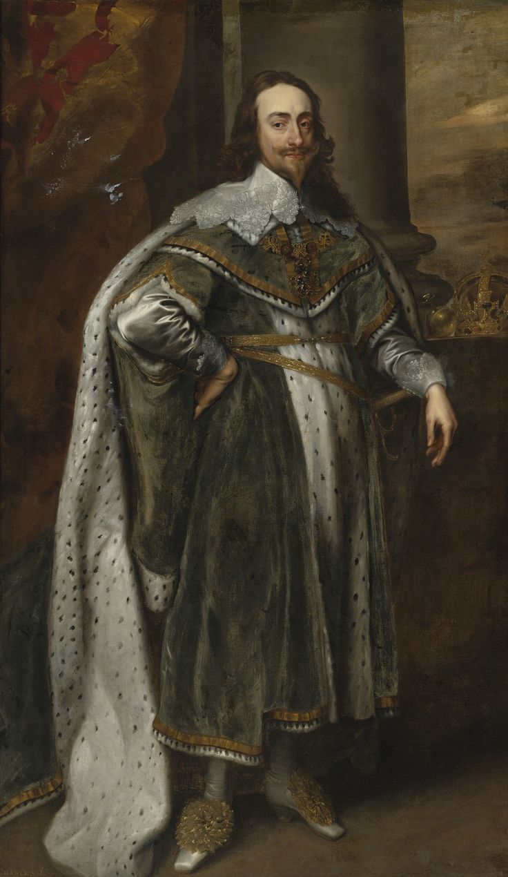 a painting of king charles i with the words king charles ii on it's chest