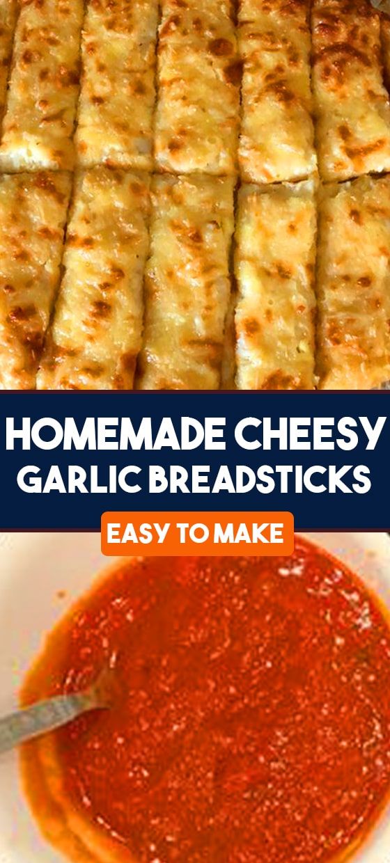 homemade cheesy garlic breadsticks are easy to make