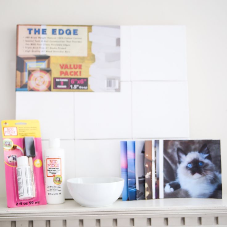 a shelf with various items on top of it, including a bowl and other items