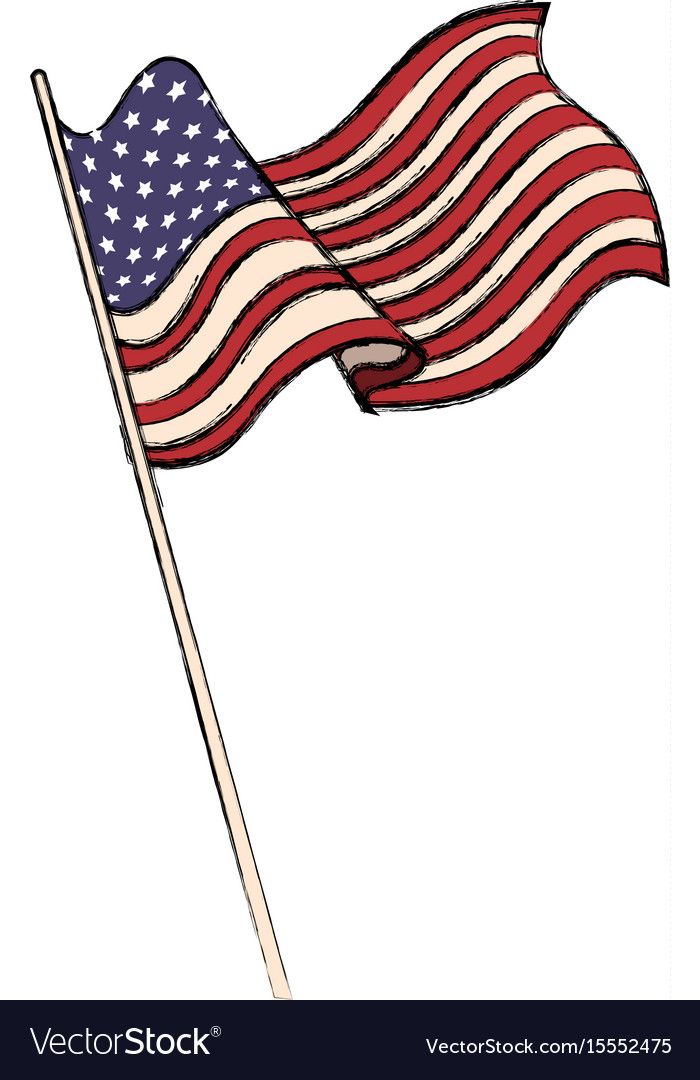 an american flag waving in the wind on a stick with a clipping area for text