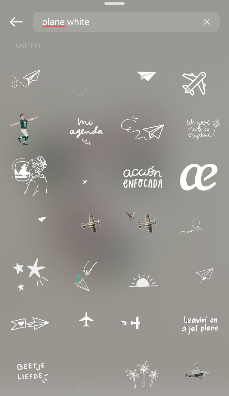 an iphone screen with various stickers on it and the text above them is written in spanish