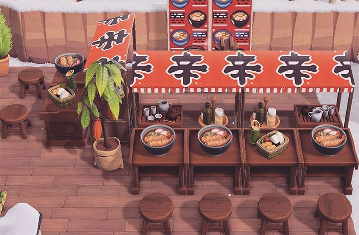 an animated image of a table with food on it