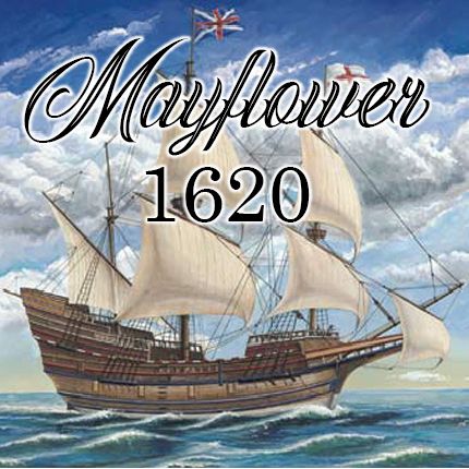 the mayflower logo with an image of a sailing ship