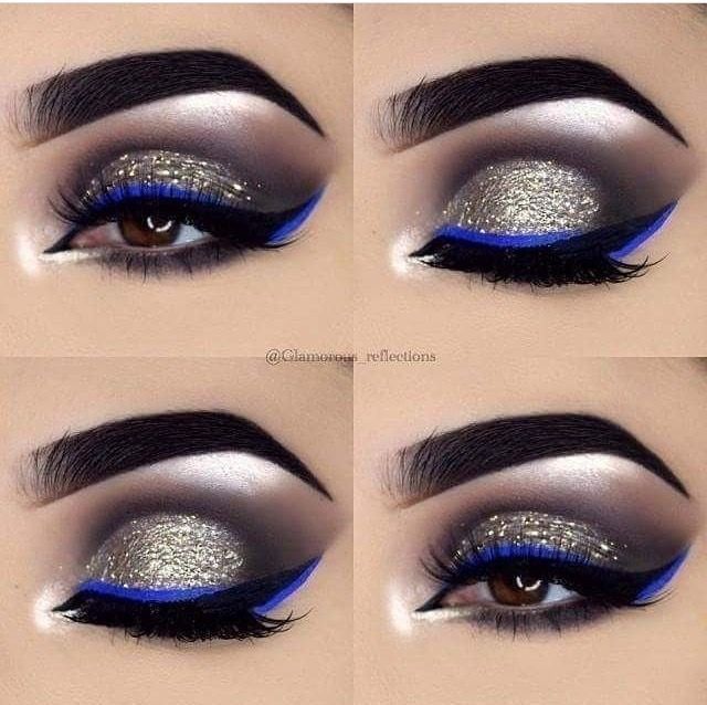 Navy Eye Makeup, Maquillage Yeux Cut Crease, Make Up Designs, Mekap Mata, Makeup Over 50, Drag Make-up, Makeup For Blondes, Smink Inspiration, 1 August