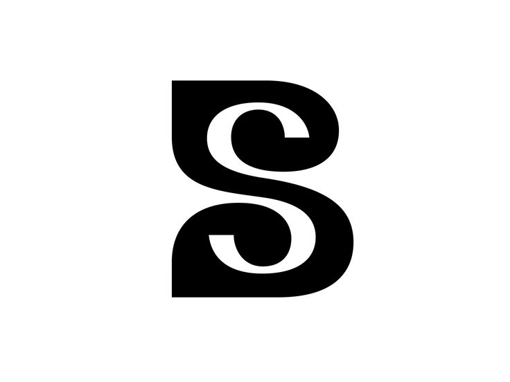 the letter s is made up of black and white letters, which appear to be capitalized