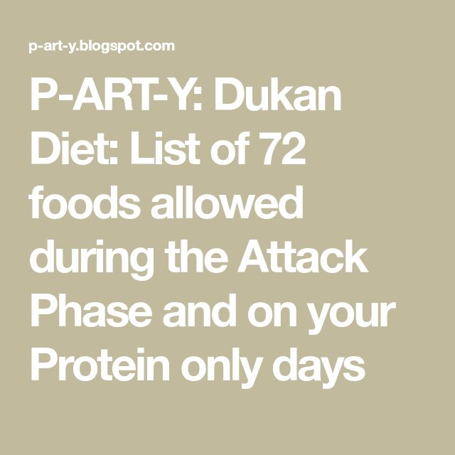 P-ART-Y: Dukan Diet: List of 72 foods allowed during the Attack Phase and on your Protein only days Dukan Diet Results, Duncan Diet, Dukan Diet Food List, Dukan Diet Attack Phase Recipes, Dukan Diet Attack Phase, Ducan Diet, Dukan Diet Plan, Points Plus Recipes, Dukan Diet Recipes