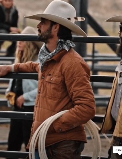 Walker Yellowstone, Midland Style, Yellowstone Men, Yellowstone Cast, Ryan Bingham, Yellowstone Outfits, From Tv Series, Brown Puffer Jacket, Yellowstone Series