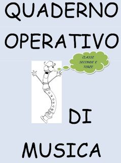 a book cover with the words quaderno operativ di musica in black and white