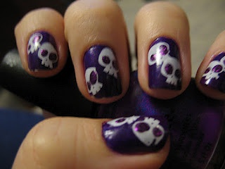 Skulls Nails, Scene Nails, Skull Nail Designs, Skull Nails, Halloween Week, Mens Nails, Hippie Nails, Punk Nails, Goth Nails