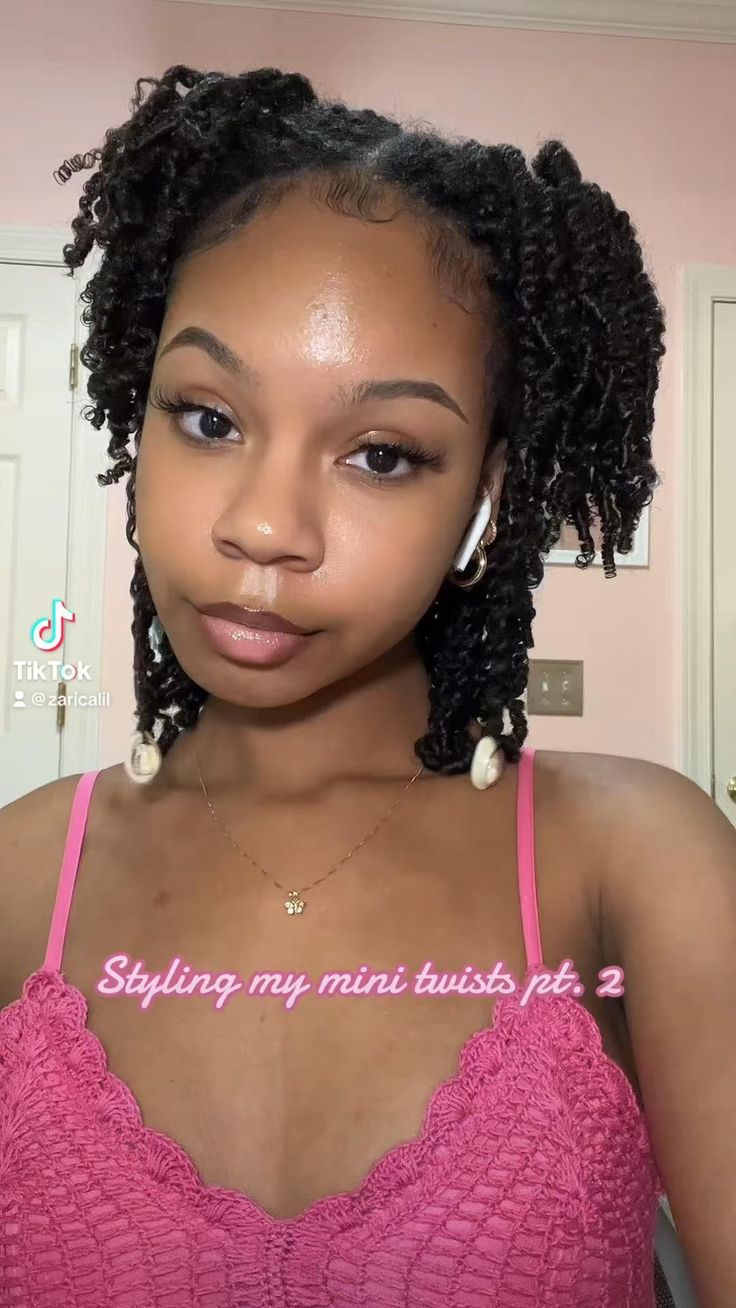 My mini twist hairstyles!- #Hairstyles #Mini #Twist Check more at https://howcandothis.com/hairstyleideas/my-mini-twist-hairstyles/ Mini Twist Styles, Mini Twist Hairstyles, Mini Twists Natural Hair, Short Hair Twist Styles, Protective Hairstyles For Natural Hair, Quick Natural Hair Styles, Natural Hair Twists, Twist Styles, Twist Braid Hairstyles