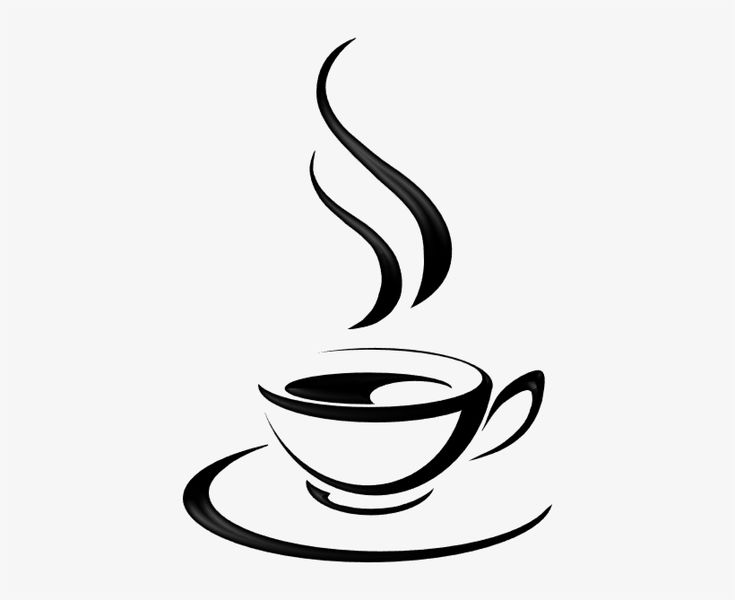 a cup of coffee with steam rising out of it's side, on a white background