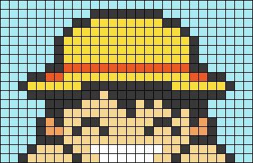 an image of a pixel art with a hat on it's head and eyes