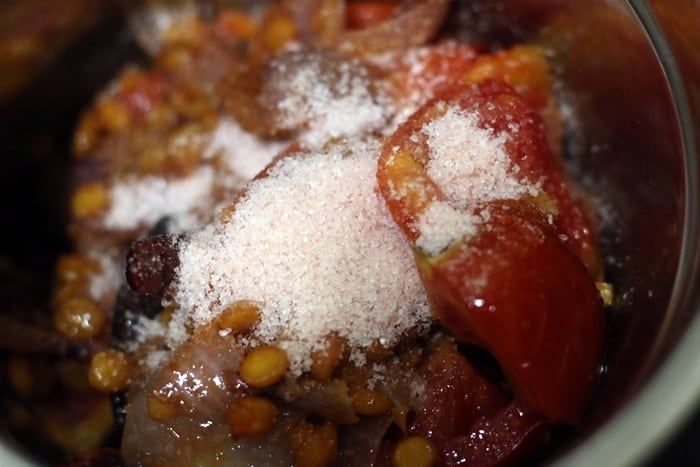 the food is prepared and ready to be cooked in the crockpot or slow cooker