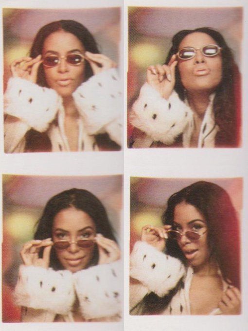 four different pictures of a woman wearing glasses and holding a stuffed animal in front of her face