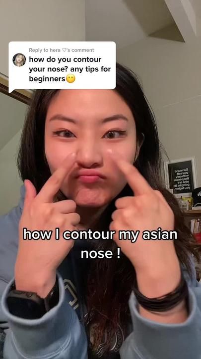 Contour Nose Asian, Flat Asian Nose Contour, How To Contour A Flat Nose, Filipino Nose Contour, How To Contour Asian Nose, Slim Nose Makeup, Contour Asian Nose, Asian Contour Makeup, Contour Flat Nose