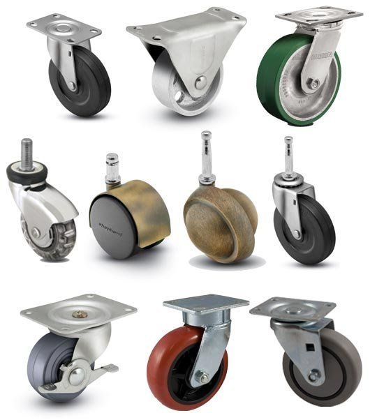 several different types of casteors with wheels