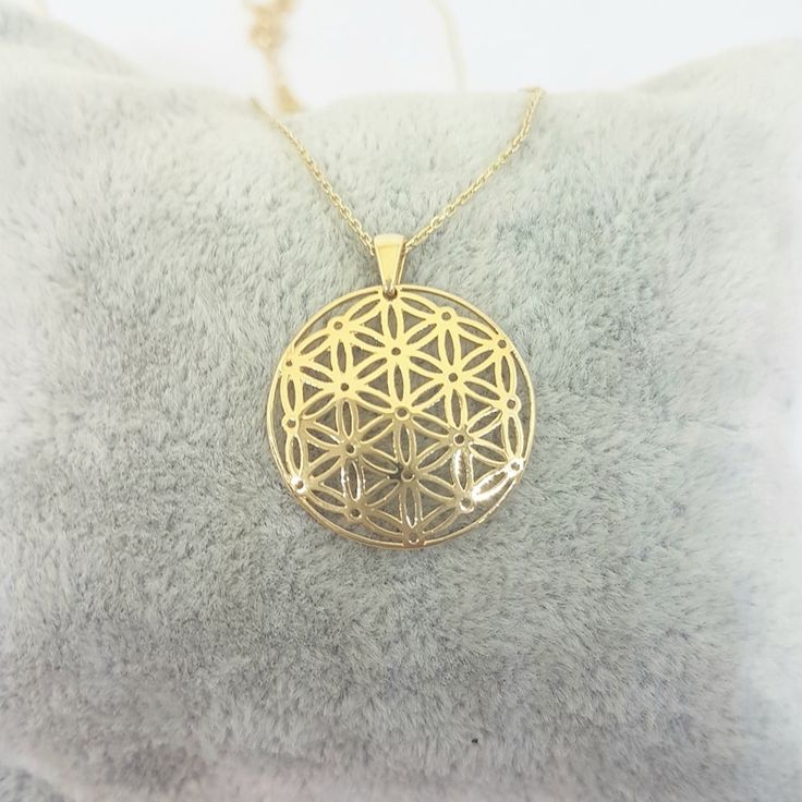 14K Solid Gold Flower of Life Pendant Necklace for Women , Gift for Her, Minimalist Gold Jewelry, Layering Chain, Gold Medallion - Etsy Gold Hypoallergenic Necklace With Flower Pendant, Gold Hypoallergenic Flower Pendant Necklace, Hypoallergenic Gold Necklace With Flower Pendant, Gold Hypoallergenic Flower Pendant Jewelry, Hypoallergenic Gold Flower Pendant Jewelry, Hypoallergenic 14k Gold Flower-shaped Jewelry, Hypoallergenic Yellow Gold Necklace With Round Pendant, Hypoallergenic Round Gold-plated Necklaces, Minimalist Gold Jewelry