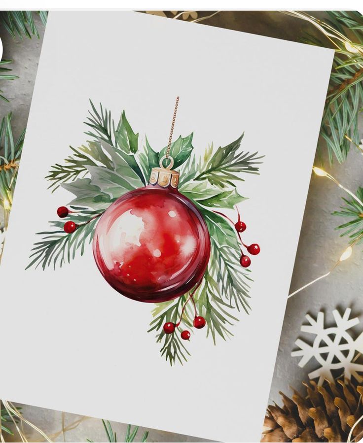 Christmas Card Art Drawing, Christmas Drawing Watercolor, Christmas Watercolor Ideas Xmas Cards, Christmas Watercolors, Christmas Card Watercolor, Watercolor Christmas Cards Diy, Watercolor Holiday Cards, Painted Christmas Cards, Winter Drawings