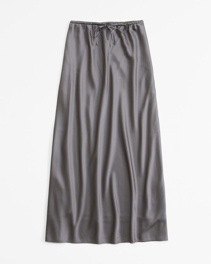 Women's Mid Rise Satin Maxi Skirt | Women's Bottoms | Abercrombie.com Satin Skirt With Elastic Waistband, Elegant Satin Skirt With Elastic Waistband, Relaxed Fit Satin Maxi Skirt, Relaxed Satin Maxi Skirt, 2024 Clothes, Shopping Wishlist, Satin Maxi Skirt, Winter Shopping, Full Length Skirts