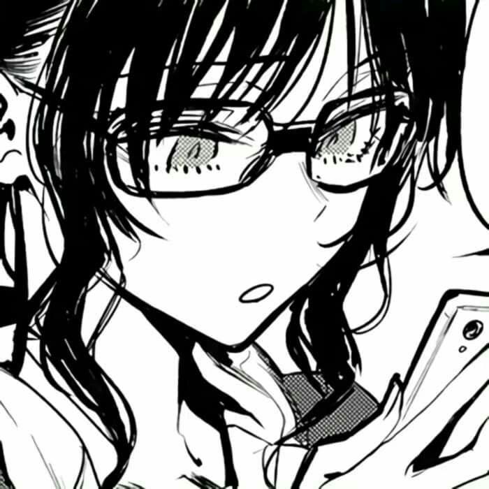 Girl With Glasses, Anime Monochrome, Anime Meme, Anime Profile, Cute Profile Pictures, Anime Couples Drawings, Dark Anime, Cute Anime Couples, Girl Icons