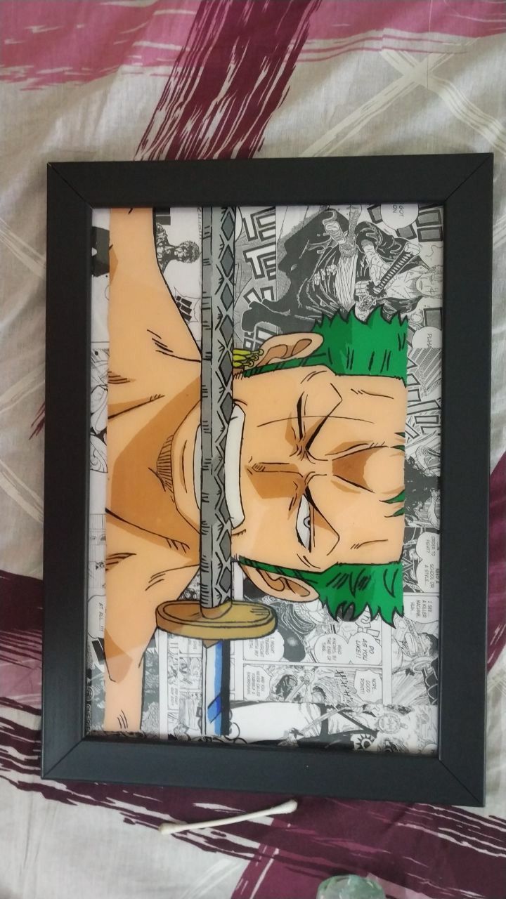 Glass painting 
One piece Glass Painting Designs Anime, Glass Anime Painting, Anime Glass Painting Ideas, Zoro Painting, Anime Glass Painting, Painting Exhibition, Glass Painting Designs, Cute Canvas Paintings, Cute Canvas