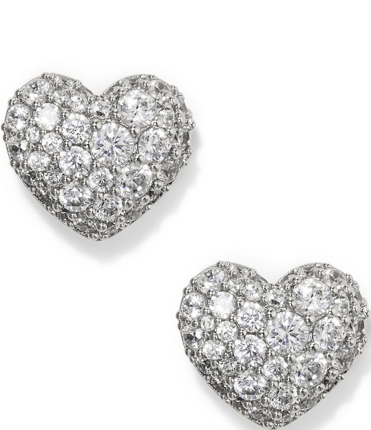 From Nadri&#x2C; these earrings feature:Stud earrings18K gold-plated or rhodium-plated brassCZ 1.79ctClick it closureApprox. 0.375" lengthImported. Heart Stud Earrings, Heart Studs, Heart Earrings Studs, Crystal Heart, Dillard's, Silver Earrings Studs, Accessories Jewelry, Plating, Stud Earrings