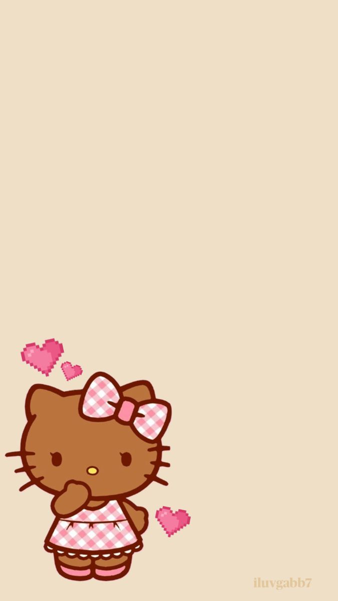 wallpaper hello kitty brown black girl cute pink homescreen Brown Barbie Wallpaper, Girly Homescreen Wallpaper, Tan Hello Kitty Wallpaper, Pink And Brown Aesthetic Wallpaper, Brown Hello Kitty Wallpaper, Fall Hello Kitty Wallpaper, Cute Pink Homescreen, Hello Kitty Pink Aesthetic, Black Hello Kitty Wallpaper