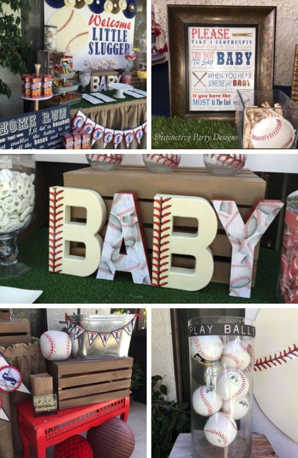 baseball themed baby shower items and decorations