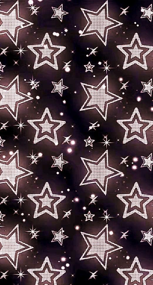 white stars on black and white background