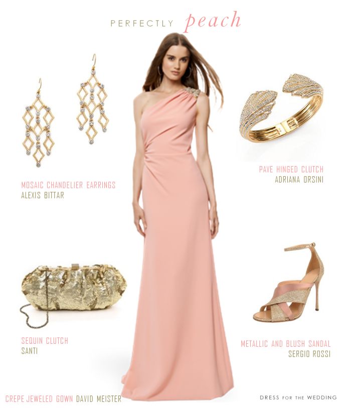 a woman in a pink dress and accessories