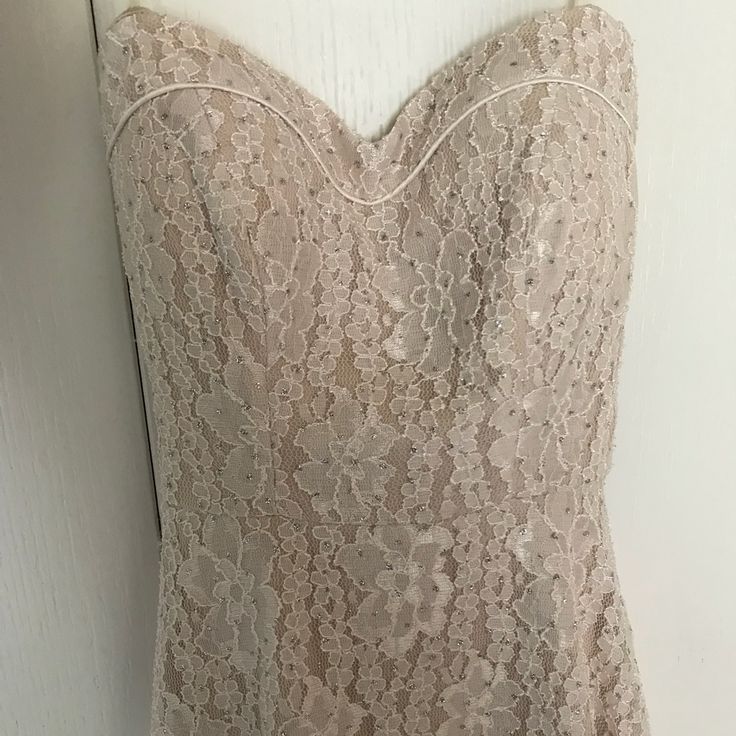 Brand New With Tags! Bought It For A Dance But Unfortunately Never Wore It. Perfect For Weddings Too! Feel Free To Make Me A Reasonable Offer! Closing This Shop 8/28 Elegant Lace Dress For Wedding With Lined Bodice, Elegant Lace Wedding Dress With Lined Bodice, Lace Wedding Dress With Sweetheart Neckline For Evening, Fitted Lace Strapless Dress For Bridesmaid, Strapless Lace Dress With Fitted Bodice For Wedding, Strapless Lace Bodice Wedding Dress, Lace Strapless Bridesmaid Dress, Sweetheart Neckline Lace Dress With Boned Bodice For Wedding, Lace Wedding Dress With Lined And Fitted Bodice