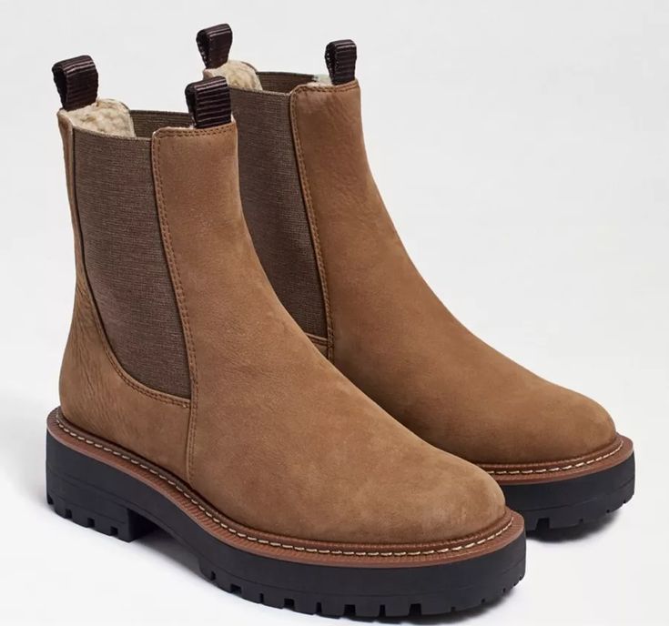 Laguna Chelsea Boot curated on LTK Chelsea Lug Boots, Sam Edelman Laguna Chelsea Boot, Laguna Chelsea Boot, Timeless Boots, Mineral Green, Womens Suede Boots, Sam Edelman Boots, Utilitarian Style, Boot Pulls