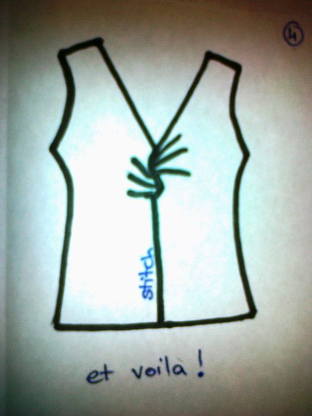 a drawing of a vest with a bow on it