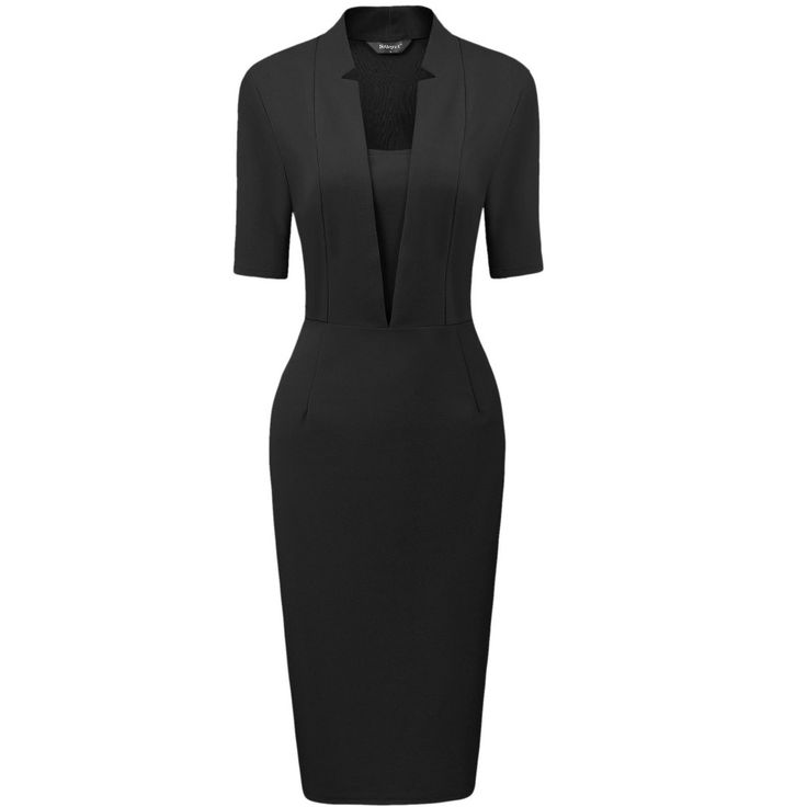 Elevate your style in this sheath dress made of soft fabric. A v-neck and the body-con fit lead into a midi-length silhouette for an exquisite and textured look. Pair it with high heels for a fascinating, charming, and glamorous figure. Suitable for many occasions, such as Work, Parties, Cocktail, Wedding Guest, Club, Vacations, Homecoming, Prom, Honeymoon, Anniversary, Gala, etc. Work Pencil Dress, Chic Black Dress Classy, Elegant Work Dress, Work Parties, Work Formal, Cocktail Wedding, Dress Classy, Women Halter, Floral Sundress