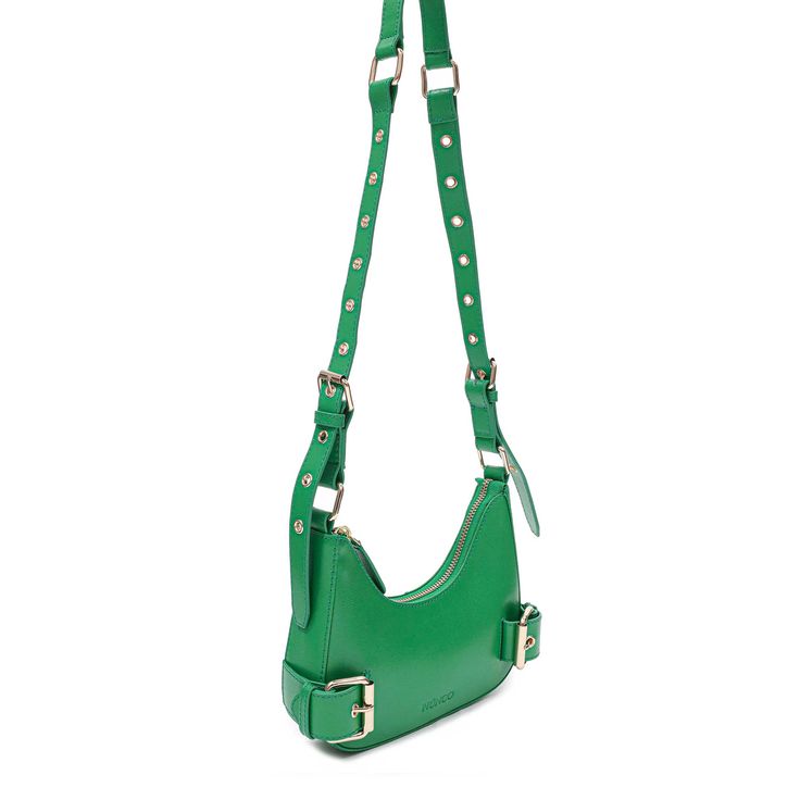 Palma Florence in a green style. The bag's buckle details is in gold hardware. The bag comes with an adjustable shoulder strap.Quality: 90% Leather / 10% CottonDimensions: H: 9 cm W: 19 cm D: 8 cm Green Crossbody Baguette Bag With Detachable Strap, Green Baguette Bag With Detachable Strap For Everyday Use, Green Leather Satchel With Gold-tone Hardware, Modern Green Shoulder Bag With Branded Hardware, Trendy Green Hobo Bag With Adjustable Strap, Green Rectangular Hobo Bag With Detachable Strap, Elegant Green Satchel With Metal Hardware, Chic Green Canvas Shoulder Bag, Green Rectangular Baguette Bag With Gold-tone Hardware