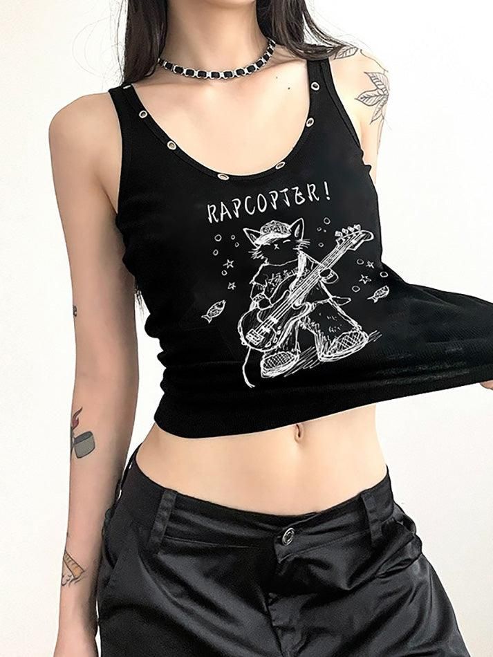 ⚡Buy 2024 Vintage Printed Slim Fit U Neck Tank Top Black M under $18.00 in Tops&Tees at AnotherChill.com Online. Style: Casual/Street/Y2K/Sexy/Sweet/Vintage. Fabric Content: Polyester, Spandex. Fit Type: Slim fit. Neckline: U Neck. Sleeve Length: Sleeveless. ✓2024 S/S OUTFITS. Check reviews and buy Vintage Printed Slim Fit U Neck Tank Top today. Fitted Graphic Tank Top For Streetwear, Y2k Black Tank Top With Letter Print, Fitted Graphic Print Casual Tank Top, Fitted Casual Tank Top With Graphic Print, Casual Fitted Tank Top With Graphic Print, Y2k Style Tops For Spring Concert, Punk Style Stretch Graphic Print Tops, Stretch Graphic Print Punk Tops, Stretch Cotton Punk Tops