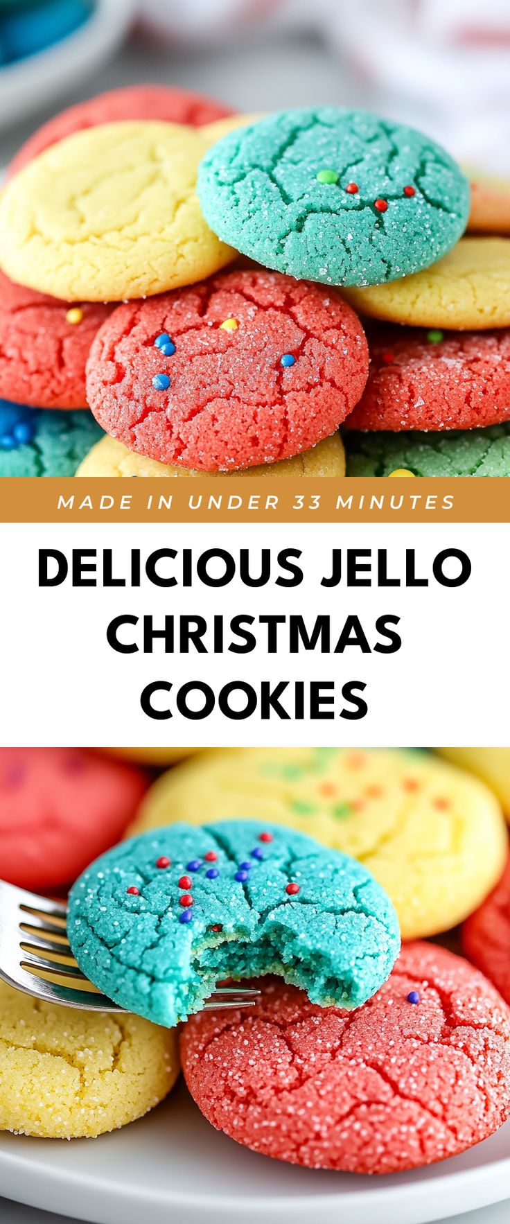 Image for Delicious Jello Christmas Cookies Jello Mix Cookies, Cake Mix Jello Cookies, Jello Christmas Cookies, Cookies Made With Jello, Jello Cookies Christmas, Jello Sugar Cookies, Jello Cookies Recipe, Disney Dessert Recipes, Jello Cookies