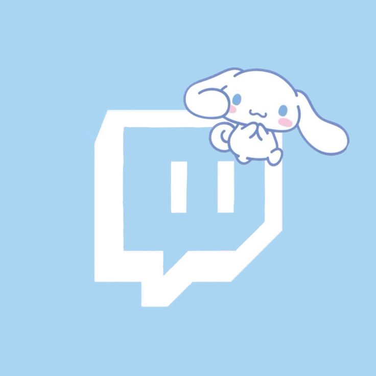 a white rabbit sitting on top of a blue background with the letter q in it's mouth