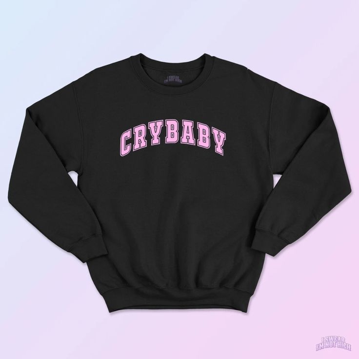 Crybaby College Sweatshirt lil Peep Sweatshirt University | Etsy France Cute Long Sleeve College T-shirt, Cute Sweatshirt With Text Print For Streetwear, Cute Letter Print Tops For College, Cotton Sweatshirt With Name Print For Streetwear, Streetwear Cotton Sweatshirt With Name Print, Pink Streetwear Tops With Lettering, Pink Lettered Top For Streetwear, Pink Streetwear Top With Lettering, Pink Tops With Lettering For Streetwear