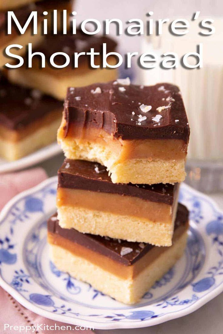 three pieces of shortbread stacked on top of each other