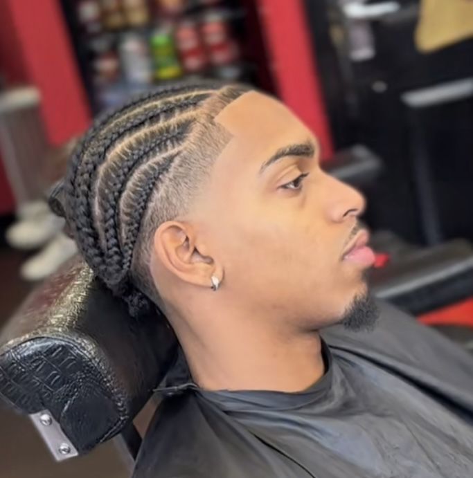 Temp Fade, Temp Fade Haircut, Cornrow Braids Men, Goatee Styles, Hair Twists Black, Natural Hair Men, Cornrows Natural Hair, Braid Styles For Men, Black Men Haircut