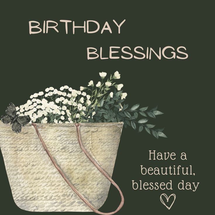 a happy birthday card with flowers in a basket