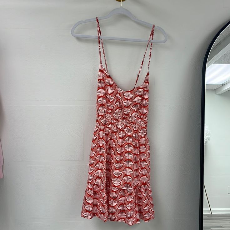 Comfy + Light Sundress Red A-line Sundress For Vacation, Red A-line Mini Dress For Summer, Red A-line Sundress For Summer, Red Mini Sundress For Day Out, Red A-line Mini Dress For The Beach, Red A-line Mini Dress For Beach, Red Lined Mini Dress For Day Out, Red Sundress Mini Dress For Day Out, Red Sundress For Day Out