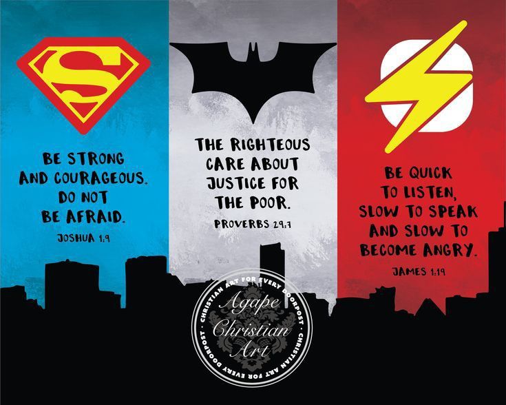 the four supermans are depicted in different colors and font, with an image of batman '